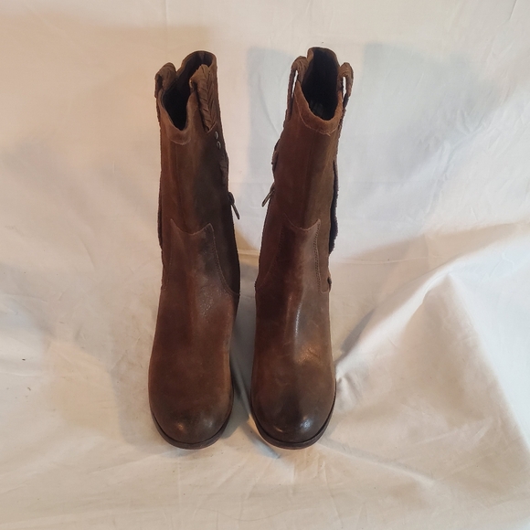 Ugg Women's Size 8 Brown Jaspan Equestrian Riding Brown Leather Suede Boots - Picture 2 of 5